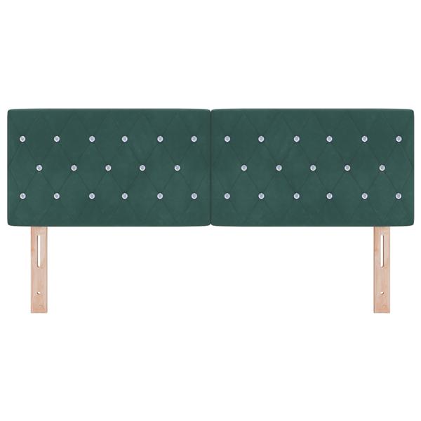 Grote foto vidaxl hoofdbord met kristallen knopen 140 cm fluweel donkergroen antiek en kunst stoelen en banken