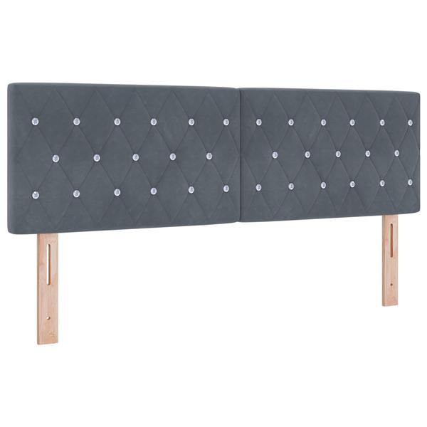 Grote foto vidaxl hoofdbord met kristallen knopen 140 cm fluweel donkergrijs antiek en kunst stoelen en banken