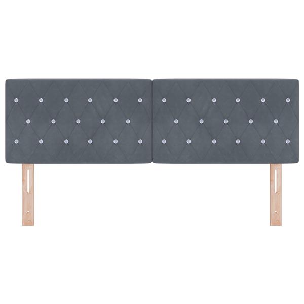 Grote foto vidaxl hoofdbord met kristallen knopen 140 cm fluweel donkergrijs antiek en kunst stoelen en banken
