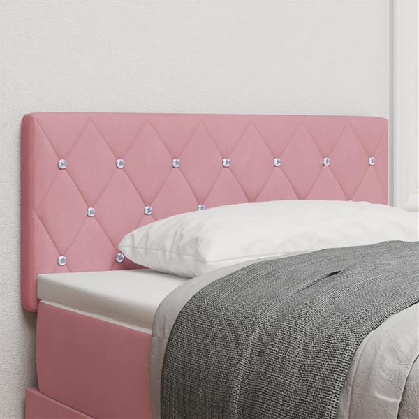 Grote foto vidaxl hoofdbord met kristallen knopen 100 cm fluweel roze antiek en kunst stoelen en banken