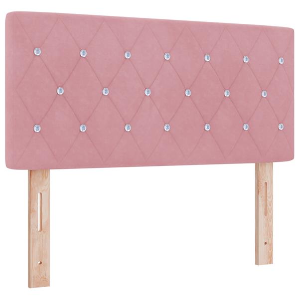 Grote foto vidaxl hoofdbord met kristallen knopen 100 cm fluweel roze antiek en kunst stoelen en banken