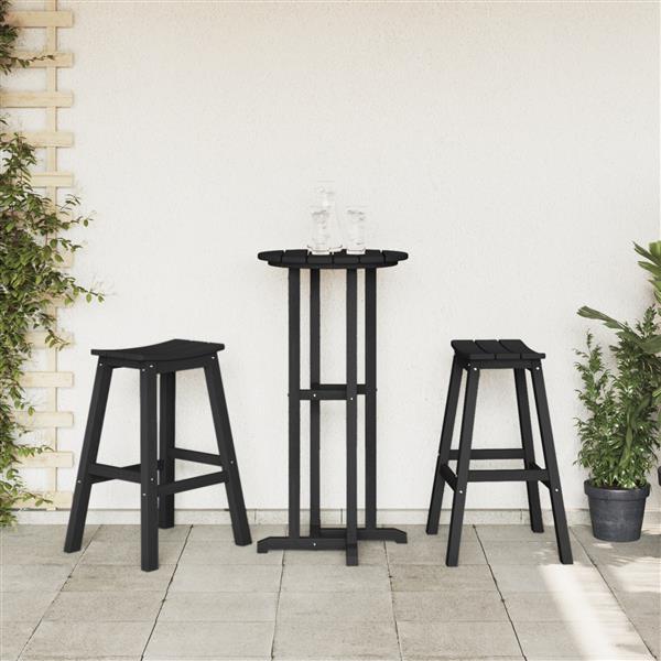 Grote foto vidaxl barkrukken 2 stuks zwart hdpe tuin en terras tuinmeubelen