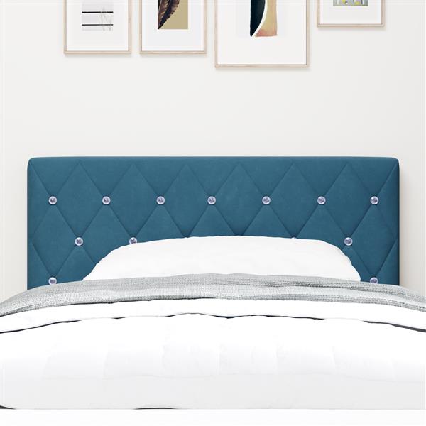Grote foto vidaxl hoofdbord met kristallen knopen 100 cm fluweel donkerblauw antiek en kunst stoelen en banken