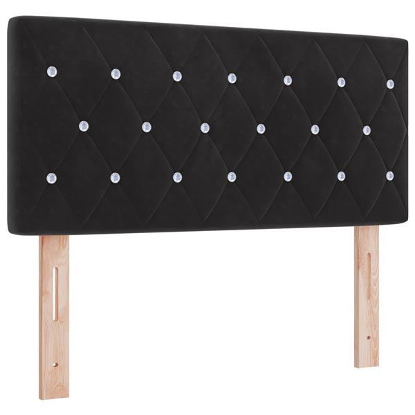 Grote foto vidaxl hoofdbord met kristallen knopen 100 cm fluweel zwart antiek en kunst stoelen en banken