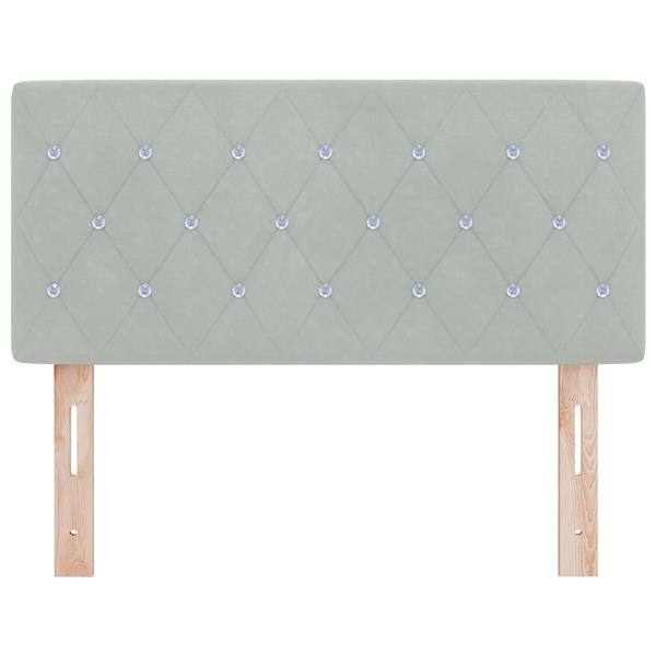 Grote foto vidaxl hoofdbord met kristallen knopen 100 cm fluweel lichtgrijs antiek en kunst stoelen en banken
