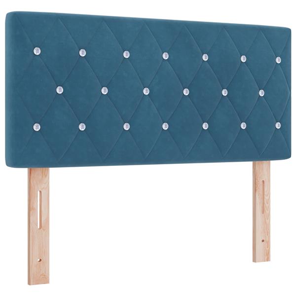 Grote foto vidaxl hoofdbord met kristallen knopen 90 cm fluweel donkerblauw antiek en kunst stoelen en banken