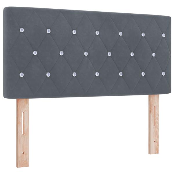 Grote foto vidaxl hoofdbord met kristallen knopen 90 cm fluweel donkergrijs antiek en kunst stoelen en banken