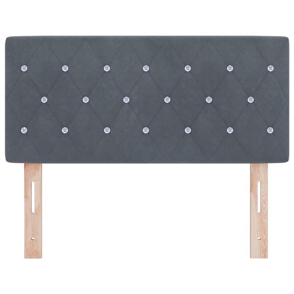 Grote foto vidaxl hoofdbord met kristallen knopen 90 cm fluweel donkergrijs antiek en kunst stoelen en banken