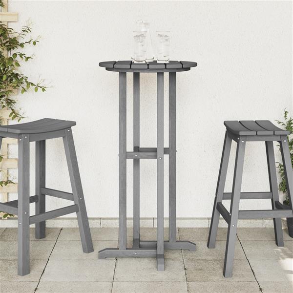 Grote foto vidaxl bartafel lichtgrijs 55x55x107 cm hdpe tuin en terras tuinmeubelen