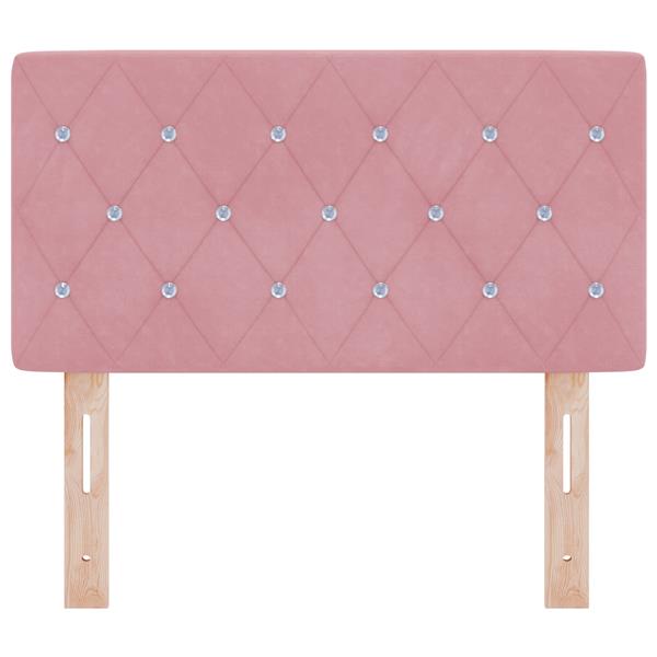 Grote foto vidaxl hoofdbord met kristallen knopen 80 cm fluweel roze antiek en kunst stoelen en banken