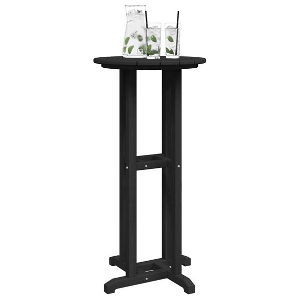 Grote foto vidaxl bartafel zwart 55x55x107 cm hdpe tuin en terras tuinmeubelen