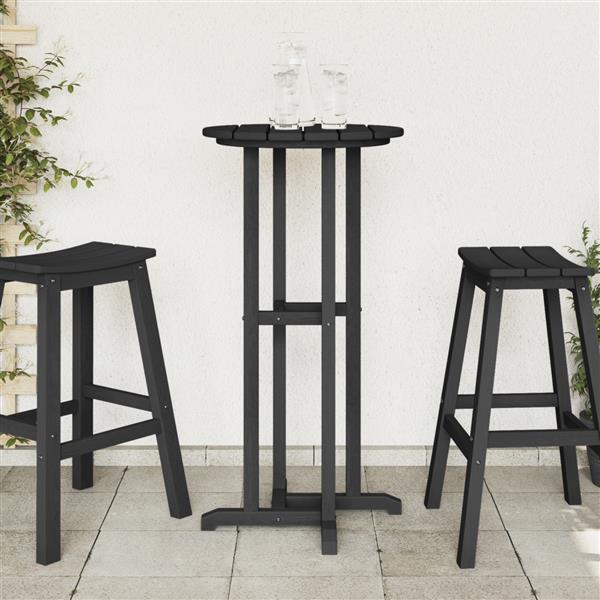 Grote foto vidaxl bartafel zwart 55x55x107 cm hdpe tuin en terras tuinmeubelen