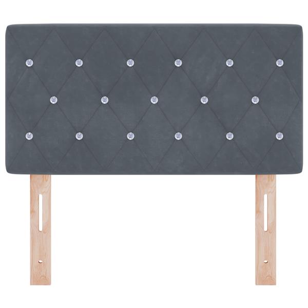 Grote foto vidaxl hoofdbord met kristallen knopen 80 cm fluweel donkergrijs antiek en kunst stoelen en banken