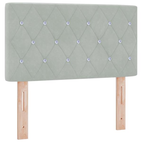 Grote foto vidaxl hoofdbord met kristallen knopen 80 cm fluweel lichtgrijs antiek en kunst stoelen en banken