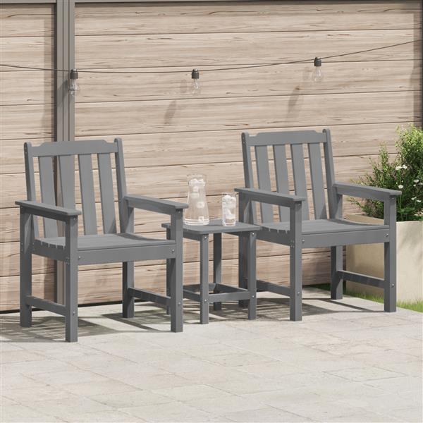 Grote foto vidaxl ligbedden 2 stuks lichtgrijs hdpe tuin en terras tuinmeubelen