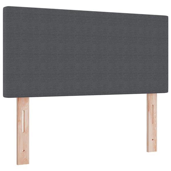 Grote foto vidaxl hoofdbord effen 90 cm ribfluweel donkergrijs antiek en kunst stoelen en banken