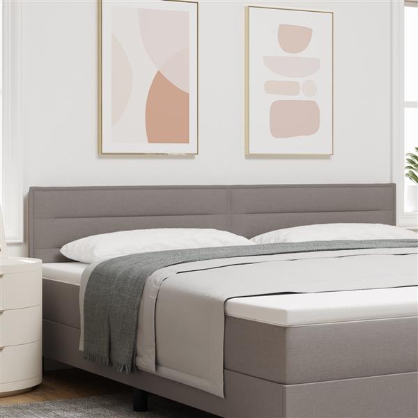 Grote foto vidaxl hoofdbord met strepen 200 cm stof taupe antiek en kunst stoelen en banken