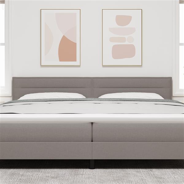Grote foto vidaxl hoofdbord met strepen 200 cm stof taupe antiek en kunst stoelen en banken