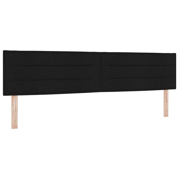 Grote foto vidaxl hoofdbord met strepen 200 cm stof zwart antiek en kunst stoelen en banken