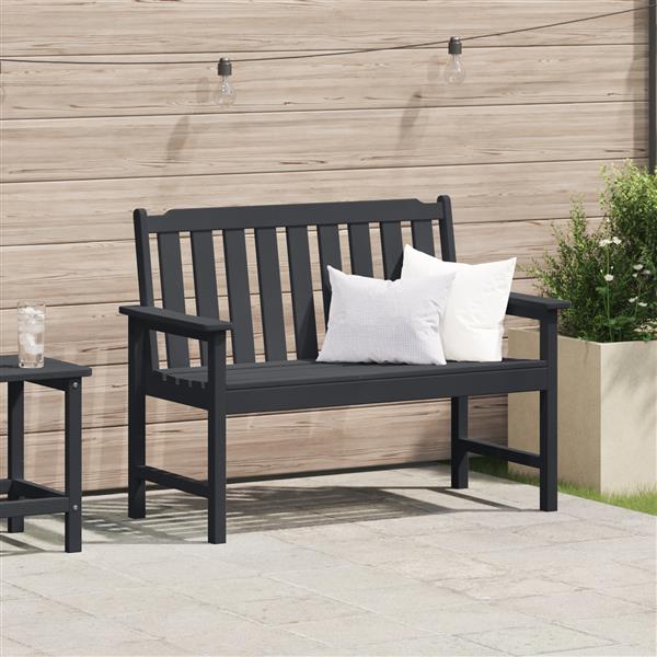 Grote foto vidaxl tuinbank zwart 120 cm hdpe tuin en terras tuinmeubelen