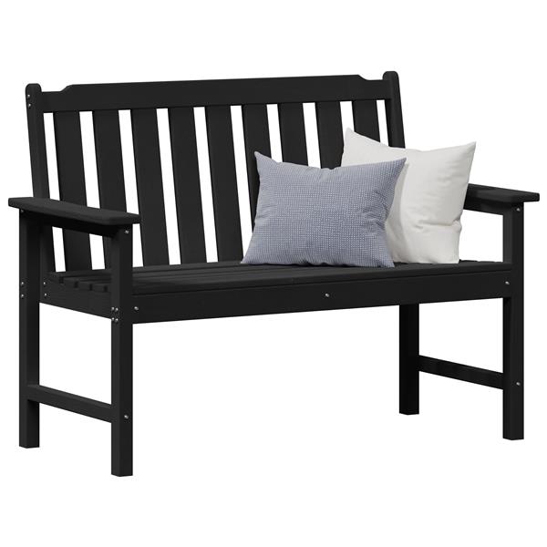 Grote foto vidaxl tuinbank zwart 120 cm hdpe tuin en terras tuinmeubelen