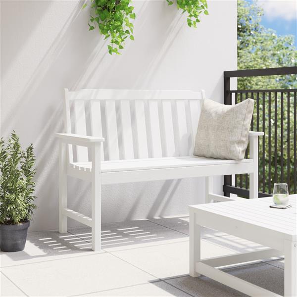 Grote foto vidaxl ligbed wit 120 cm hdpe tuin en terras tuinmeubelen