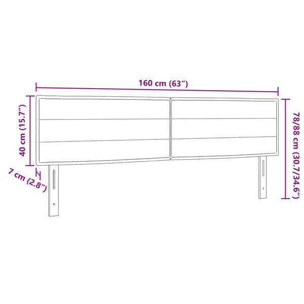 Grote foto vidaxl hoofdbord met strepen 160 cm stof zwart antiek en kunst stoelen en banken