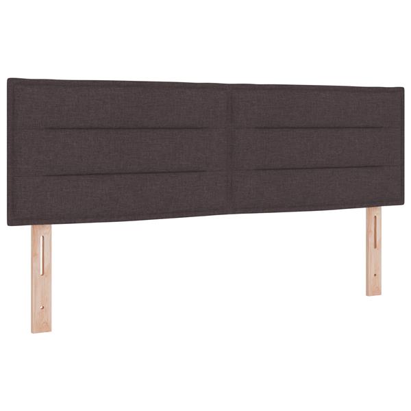 Grote foto vidaxl hoofdbord met strepen 140 cm stof donkerbruin antiek en kunst stoelen en banken