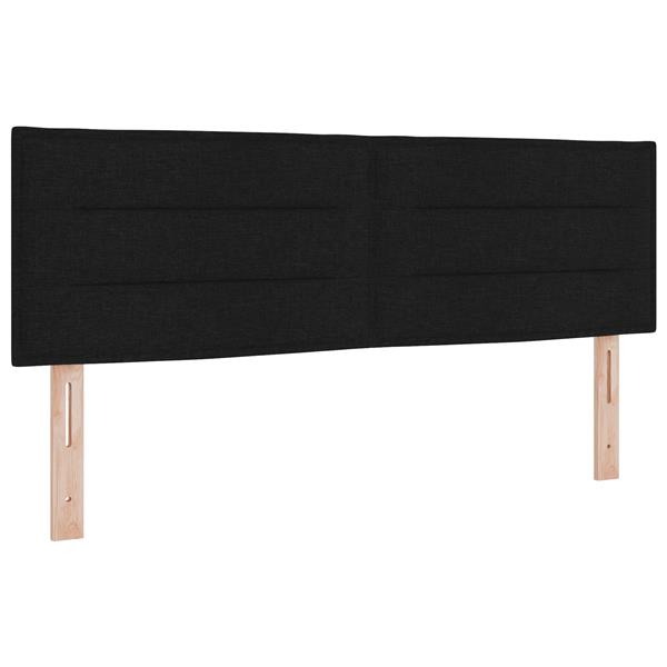 Grote foto vidaxl hoofdbord met strepen 140 cm stof zwart antiek en kunst stoelen en banken