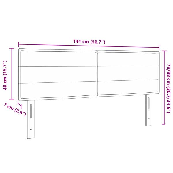 Grote foto vidaxl hoofdbord met strepen 140 cm stof donkergrijs antiek en kunst stoelen en banken