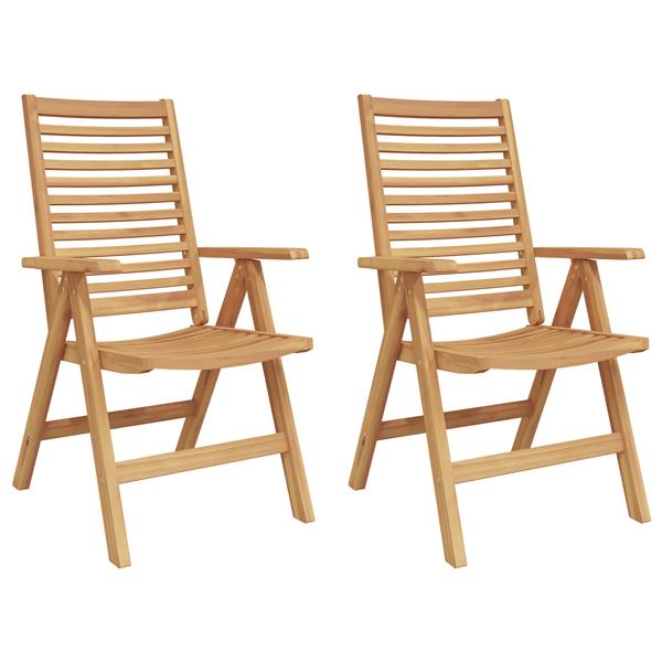 Grote foto vidaxl tuinstoelen 2 st massief teakhout tuin en terras tuinmeubelen