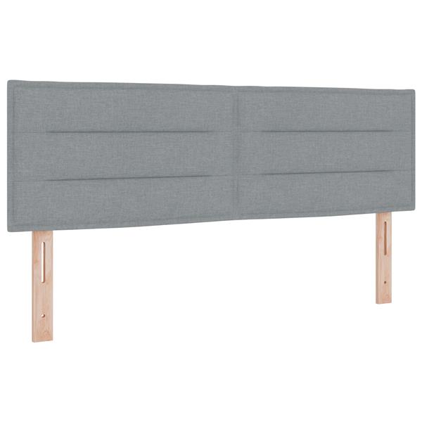 Grote foto vidaxl hoofdbord met strepen 140 cm stof lichtgrijs antiek en kunst stoelen en banken