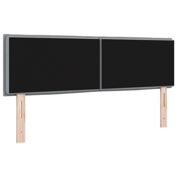 Grote foto vidaxl hoofdbord met strepen 140 cm stof lichtgrijs antiek en kunst stoelen en banken