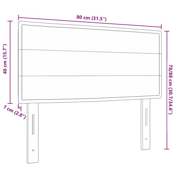Grote foto vidaxl hoofdbord met strepen 80 cm stof donkergrijs antiek en kunst stoelen en banken