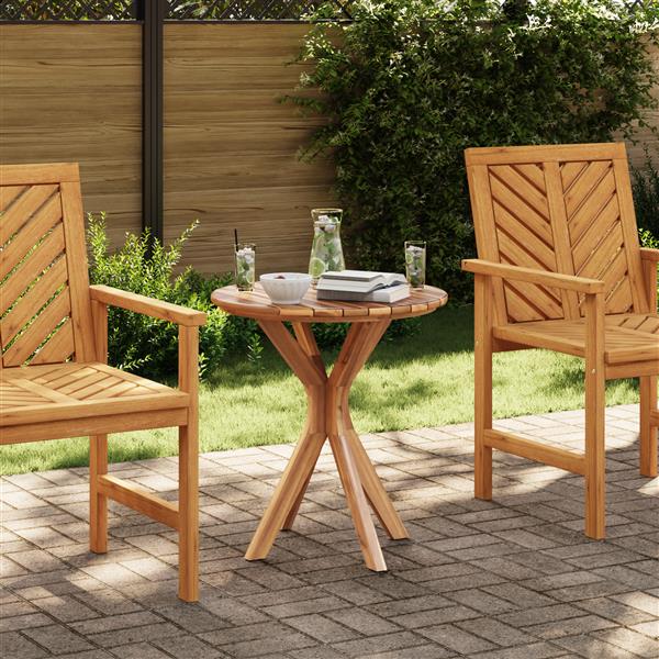 Grote foto vidaxl tuin bistro tafel 70x75 cm van massief teakhout tuin en terras tuinmeubelen