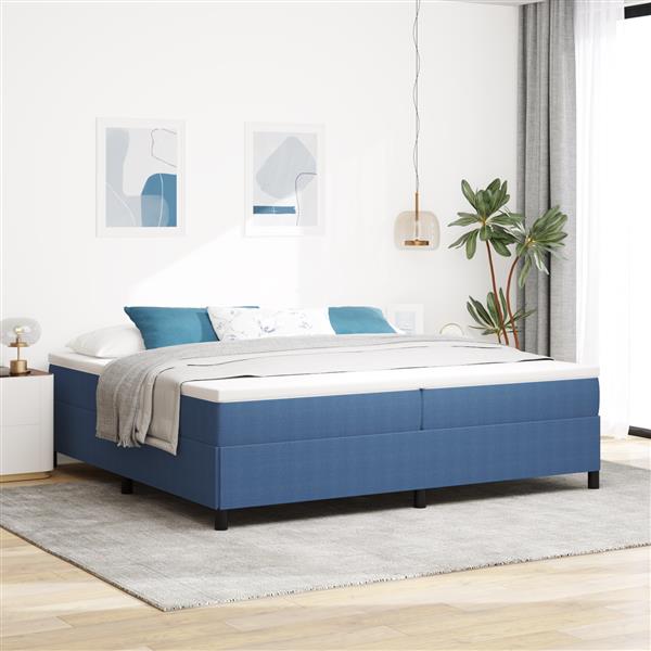 Grote foto vidaxl bedframe 200x200 cm ribfluweel blauw antiek en kunst stoelen en banken