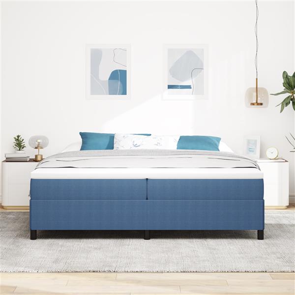 Grote foto vidaxl bedframe 200x200 cm ribfluweel blauw antiek en kunst stoelen en banken