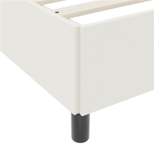 Grote foto vidaxl bedframe 200x200 cm ribfluweel cr mekleurig antiek en kunst stoelen en banken