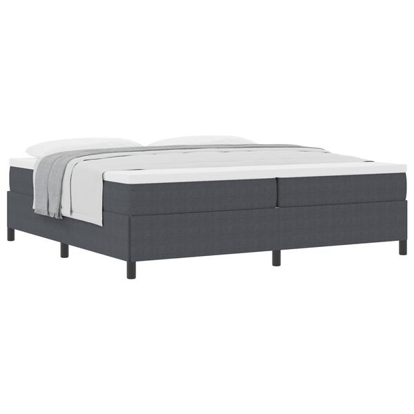 Grote foto vidaxl bedframe 200x200 cm ribfluweel donkergrijs antiek en kunst stoelen en banken