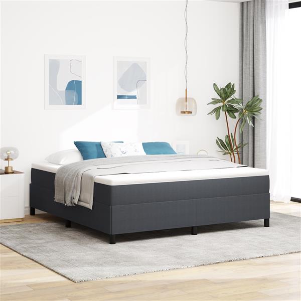 Grote foto vidaxl bedframe 180x200 cm ribfluweel donkergrijs antiek en kunst stoelen en banken