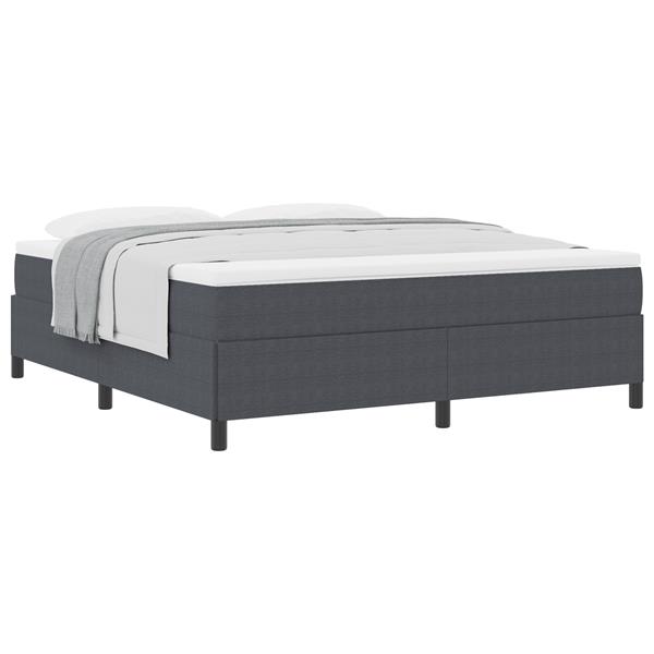 Grote foto vidaxl bedframe 180x200 cm ribfluweel donkergrijs antiek en kunst stoelen en banken