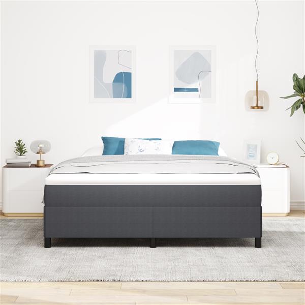 Grote foto vidaxl bedframe 180x200 cm ribfluweel donkergrijs antiek en kunst stoelen en banken