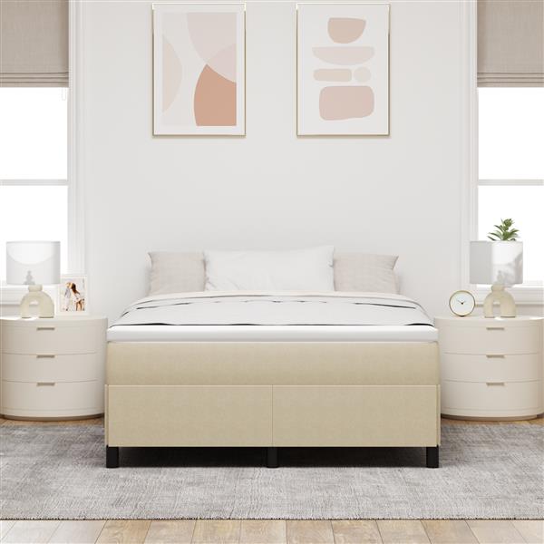 Grote foto vidaxl bedframe 140x200 cm ribfluweel lichtgroen grijs antiek en kunst stoelen en banken