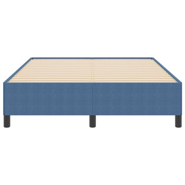 Grote foto vidaxl bedframe 140x200 cm ribfluweel blauw antiek en kunst stoelen en banken