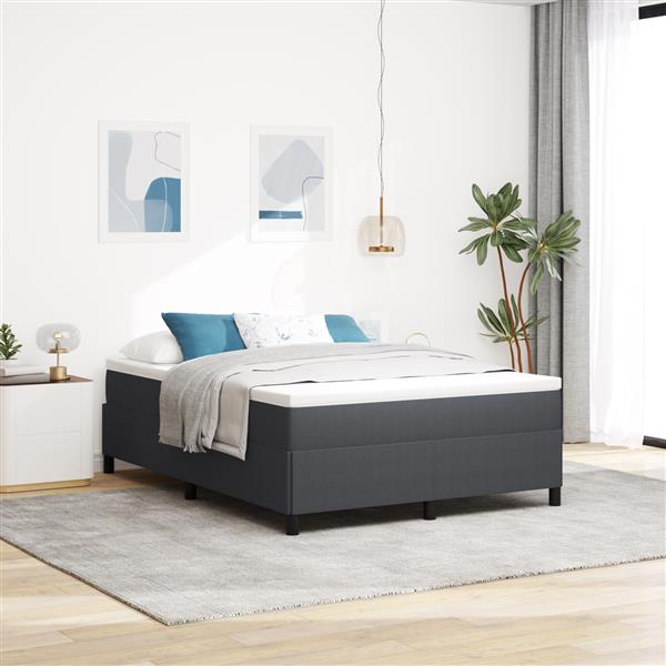 Grote foto vidaxl bedframe 140x200 cm ribfluweel donkergrijs antiek en kunst stoelen en banken