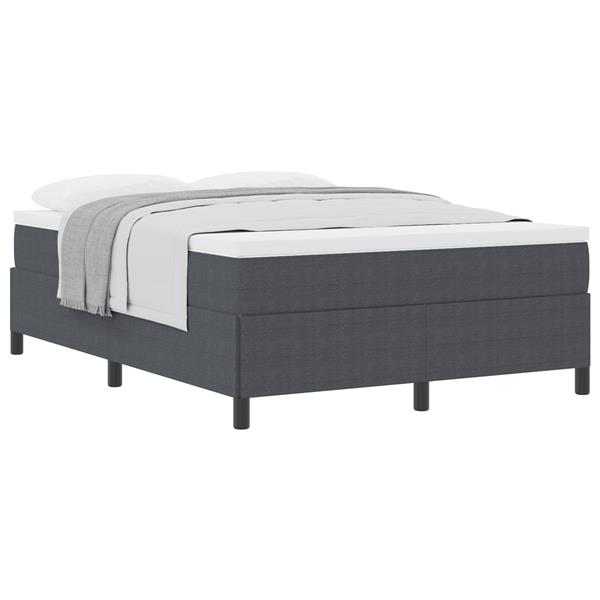 Grote foto vidaxl bedframe 140x200 cm ribfluweel donkergrijs antiek en kunst stoelen en banken