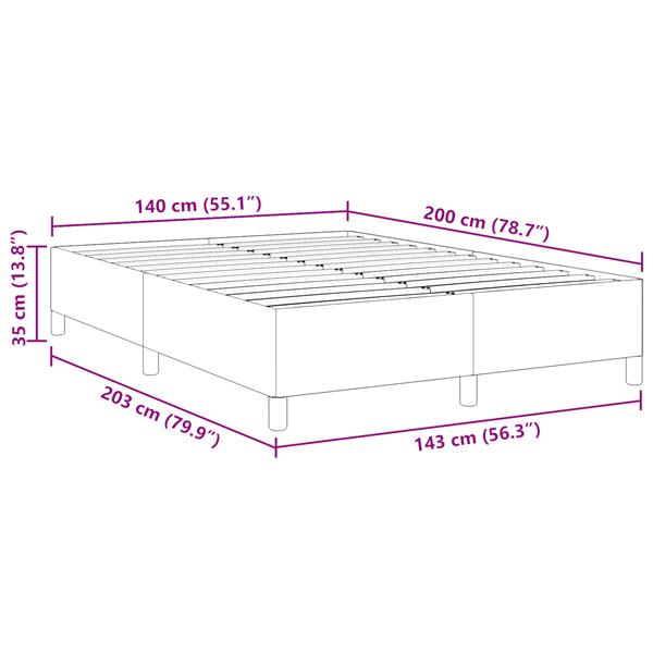 Grote foto vidaxl bedframe 140x200 cm ribfluweel lichtgrijs antiek en kunst stoelen en banken