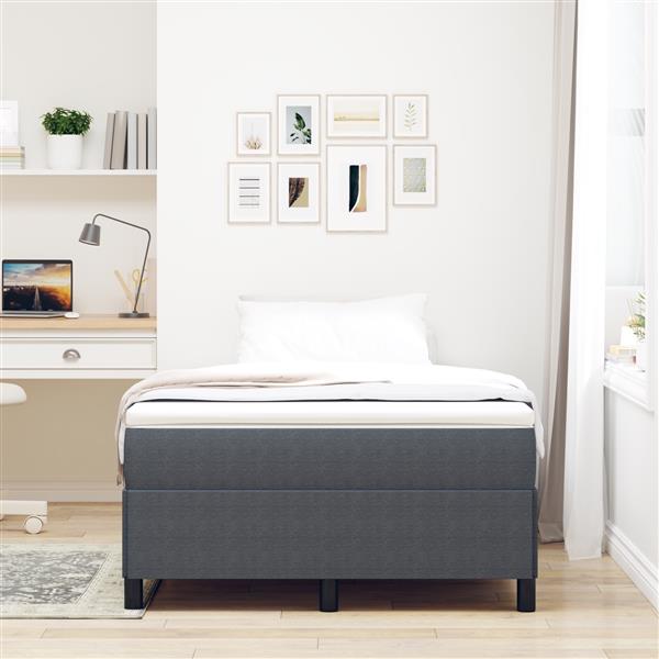 Grote foto vidaxl bedframe 120x190 cm ribfluweel donkergrijs antiek en kunst stoelen en banken