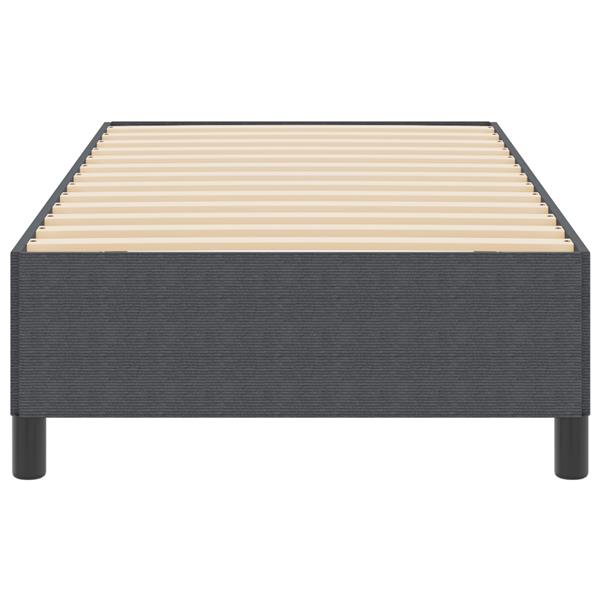 Grote foto vidaxl bedframe 100x200 cm ribfluweel donkergrijs antiek en kunst stoelen en banken