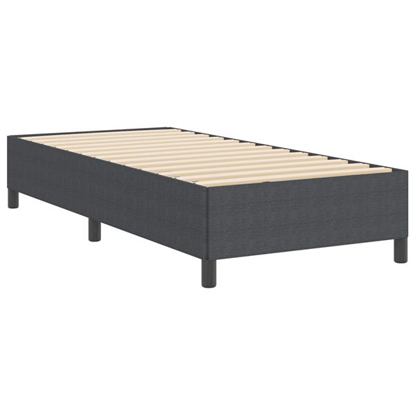 Grote foto vidaxl bedframe 100x200 cm ribfluweel donkergrijs antiek en kunst stoelen en banken